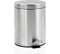 Papelera baño metal plateada, cubo de basura de 3L, 5L, 7L y 12L con pedal de acero inoxidable, papelera moderna de metal para baño con cubo interior de plástico.