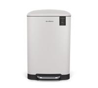 Les Collectors, Cubo de cocina a pedal N°528, Acero inoxidable, Capacidad 20L, Compatible con bolsas de 30L, Compacto, Práctico, Cierre silencioso, Cubeta interior extraíble, Acabado mate, Blanco