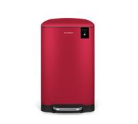 Les Collectors, Cubo de basura de cocina a pedal N°722, Acero inoxidable, Capacidad 30L, Compatible con bolsa 30L, Práctico, Cierre silencioso, Cubo interior extraíble, Acabado mate, Rojo