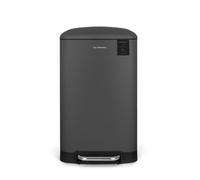 Les Collectors, Cubo de basura de cocina a pedal N°731, Acero inoxidable, Capacidad 30L, Compatible con bolsa 30L, Práctico, Cierre silencioso, Cubo interior extraíble, Acabado mate, Gris antarcita