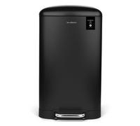 Les Collectors - Cubo de cocina a pedal Nº867, Acero inoxidable, capacidad 40L, Compatible con bolsas de 50 L, Compacto y práctico, cierre silencioso, Cubo interior extraíble, Acabado mate, Negro