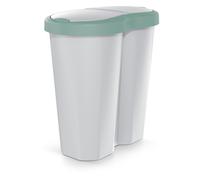 Papelera Compacta R Duo Keden 40 L con dos tapas verde gris