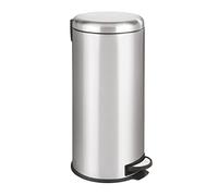 Papelera con pedal de acero inoxidable Wenko Nova, acero inoxidable, Inox satié, 30 L