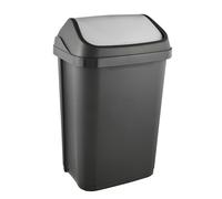 Papelera cubo de basura con tapa giratoria de 25l color grafito Keeeper