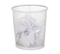 Papelera cubo de basura tacho para reciclaje 8 litros blanco papelera de metal