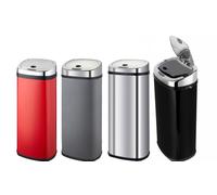 Kitchen Move Papelera automática de cocina LARGO – Acero inoxidable gris mate 42 l con correas
