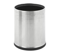Papelera de acero inoxidable, redonda capacidad 10 l, H x Ø 270 x 225 mm
