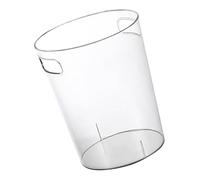 Papelera de Escritorio con Asa Transparente Creativa PET para Oficina | Diseño Simple y Ligero, Vista Clara, Superficie Lisa, Uso sobre Mesa para Bolígrafos y Migas