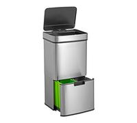 Well home papelera de reciclaje 67l (42l+25l) con 2 compartimentos