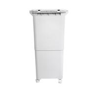 Papelera de reciclaje de clasificación selectiva con pedal, ruedas y asa de triple compartimento de 42l (24l + 4l + 14l).