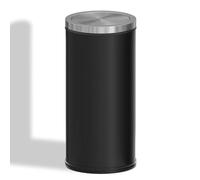 Papelera de tapa oscilante de acero inoxidable cepillado 9L (2,4 gal). Cubo de basura cilíndrico con tapa flotante. Cubo compacto premium para baño, dormitorio, oficina y cocina.(Metallic)