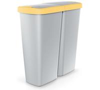 Papelera Duo gris/amarilla 50L 55x25x57cm