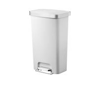 Papelera Eco Hana De Acero Inoxidable Color Blanco Capacidad 45 Lt.