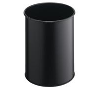 Papelera metálica de 15l lisa color negro durable