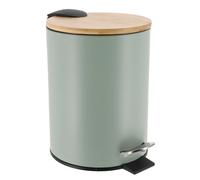 Papelera metálica drop-brake 3l - bambú verde pastel
