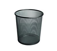 Papelera metalica forofis malla redonda negra