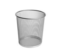 Papelera metalica forofis malla redonda plateada