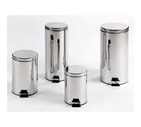 Papelera metalica q-connect con pedal cromada 25x38cm capacidad 12 litros - KF11292