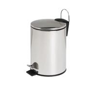 Papelera para el baño con pedal cilíndrica mate de metal de 3 litros Lola Home Acero