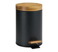 Papelera pedal negra/bambu 3l andrea house