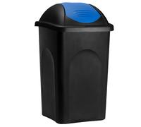Papelera Plástico Negro/Azul 60L