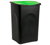 Papelera Plástico Negro/Verde 50L