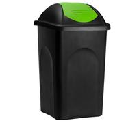 Papelera Plástico Negro/Verde 60L