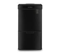 Les Collectors Papelera de reciclaje con sensor N°1015, Acero inoxidable, 69L, 3 Compartimentos (47+11+11L), Apertura superior automática, Detección por infrarrojos, Cierre silencioso, Negro