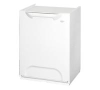 Papelera reciclaje en polipropileno color blanco, con depósito 20 l en el interior