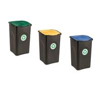 Papelera Stefanplast PF70693 ECOVERDE Set 3 Reciclaje Colores Asortidos