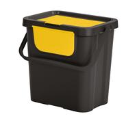 Papelera Tontarelli MODA DOBLE 24L - Diseño Elegante - Negro/Ámbar Black and amber