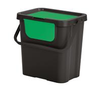 Papelera Tontarelli MODA DOBLE 24L - Diseño Elegante - Negro/Ámbar Black and green
