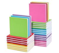 Paper Junkie Paquete de 48 cuadernos coloridos en blanco, a granel, mini cuadernos para niños, pequeños blocs de notas, diarios para dibujar, escribir (6 colores, 10 x 10 cm)