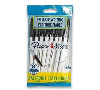 Paper Mate 045 - Bolígrafo de punta redonda (1,0 mm, 8 unidades), color negro