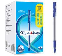 Paper Mate 2084374 Bolígrafos, agarre cómodo, Punta fina (0,7 mm), Azul, 50 unidades