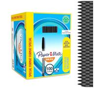 Paper-Mate Bolígrafo con capuchón 3501170977415, Punta media de 1 mm, Negro, Caja 100
