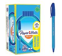 Paper Mate Bolígrafo con capuchón | punta ultrafina (0,5 mm) | azul | caja de 50