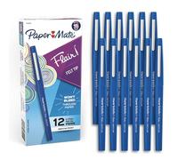 PAPER MATE Flair Pen, Medium Point,12/DZ, Blue Barrel/Ink, Sold as 1 Dozen