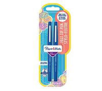 Paper Mate Flair rotulador, punta mediana de 1,1 mm, azul, paquete de 2
