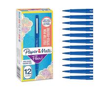 Paper-Mate Flair – rotuladores de punta de fieltro, punta mediana (0.7 mm), azul, caja de 12