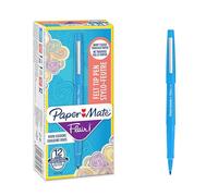 Paper Mate Flair rotuladores de punta de fieltro | punta mediana (0.7 mm) | azul cielo | caja de 12