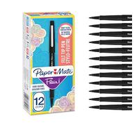 Paper-Mate Rotuladores Flair de punta de fieltro – punta mediana (0,7 mm) – negro – caja de 12