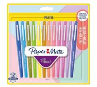 Paper Mate - Rotuladores Flair - Punta mediana 0,7 mm - Colores pastel surtidos - Paquete de 12