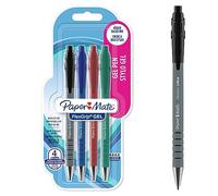 Paper Mate FlexGrip bolígrafos de gel | 0,7 mm | Tinta negra | azul | roja y verde | Material escolar | 4 unidades