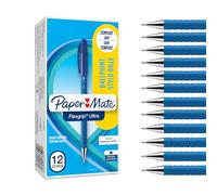 Paper-Mate bolígrafo con capuchón Flexgrip Ultra punta mediana (1,0 mm) azul caja de 12