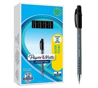 Paper Mate Flexgrip Ultra Bolígrafo con Capuchón, Punta Mediana (1,0 mm), Caja de 12, Negro