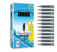 Paper Mate Flexgrip Ultra bolígrafo retráctil | punta mediana (1,0 mm) | negro | Material escolar | caja de 12 (Paquete de 6)