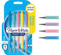 Paper-Mate bolígrafos Flexgrip Ultra pastel retráctil punta mediana 1,0 mm tinta negra paquete de 5