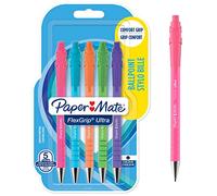 Paper Mate Flexgrip Ultra bolígrafos retráctil | punta mediana (1,0 mm) | tinta negra | colores vivos | paquete de 5