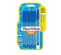 Paper Mate InkJoy 100 CAP, bolígrafo con capuchón, punta media de 1 mm, azul, paquete de 8 (1956744)